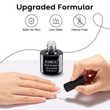 AIMEILI Nail Prep Bond Primer U V LED Gel Foundation and Rubber Base Gel