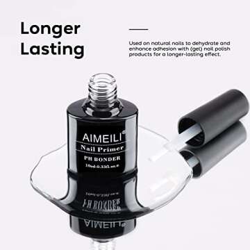 AIMEILI Nail Prep Bond Primer U V LED Gel Foundation and Rubber Base Gel