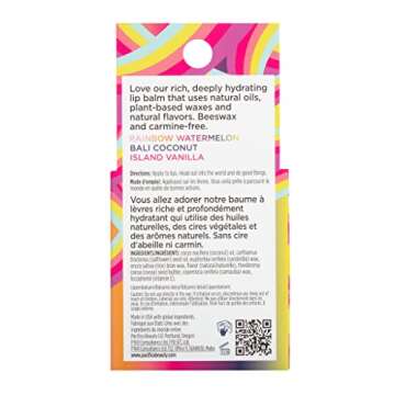 Pacifica Beauty, Vegan Lip Balm Trio, Variety Pack, Coconut, Watermelon, Vanilla, Dry Cracked Lips, ...