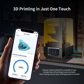 ANYCUBIC Photon Mono M5s 12K Resin 3D Printer, with Smart Leveling-Free, 3X Faster Printing Speed, 10.1" Monochrome LCD Screen, Printing Size of 7.87" x 8.58" x 4.84" (HWD), Add The High-Speed Resin