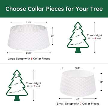 HarcoHome Round Rattan Christmas Tree Collar Wicker Christmas Tree Ring Skirt Base Cover Christmas Decorations for Xmas Tree Plastic Wicker 25.6" Bottom Diameter and 10" Height (Red)