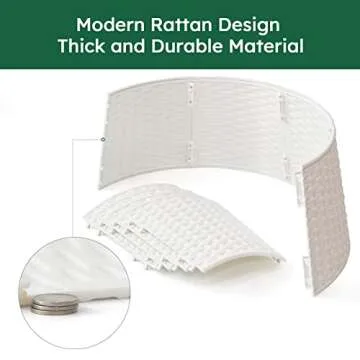 HarcoHome Round Rattan Christmas Tree Collar Wicker Christmas Tree Ring Skirt Base Cover Christmas Decorations for Xmas Tree Plastic Wicker 25.6" Bottom Diameter and 10" Height (Red)