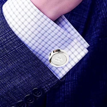 Classic Stainless Steel Initial Cufflinks for Men