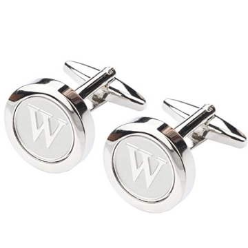 Classic Stainless Steel Initial Cufflinks for Men