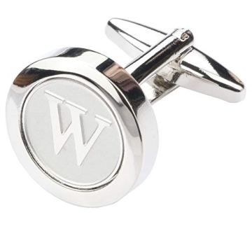 Classic Stainless Steel Initial Cufflinks for Men