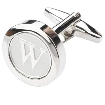 Classic Stainless Steel Initial Cufflinks for Men