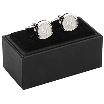 Classic Stainless Steel Initial Cufflinks for Men