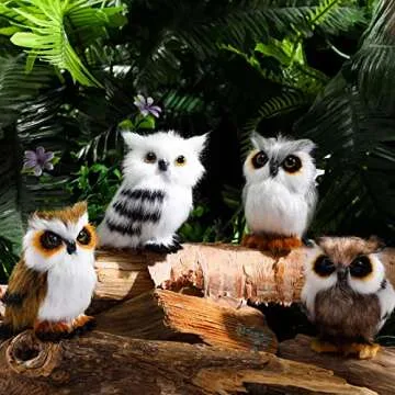 HyDren 8 Pieces Valentines Day Gifts Mini Stuffed Owl Plush Toy 3.2 Inch Soft Owl Stuffed Animal Gray Snowy Owl Plush White Owl Decor for Holiday Wedding Hanging Ornaments Birthday Party Presents