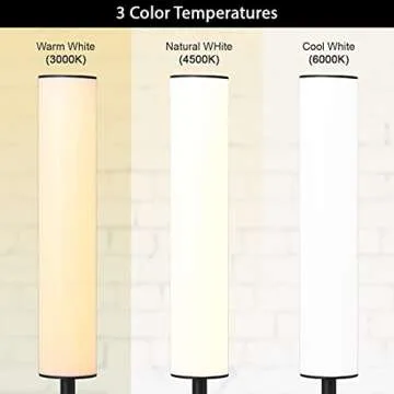O’Bright LED Cylinder Floor Lamp with Remote Control, Full Range Dimming, Adjustable Color Temperature 3000K-6000K, Minimalist Standing Lamps for Living Room, Bedrooms and Office, Black