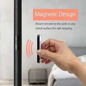 O’Bright LED Cylinder Floor Lamp with Remote Control, Full Range Dimming, Adjustable Color Temperature 3000K-6000K, Minimalist Standing Lamps for Living Room, Bedrooms and Office, Black