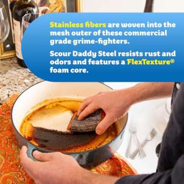 Durable Scrub Daddy Steel Pads for Easy Heavy Duty Cleaning