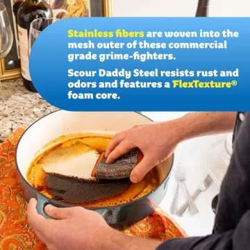 Durable Scrub Daddy Steel Pads for Easy Heavy Duty Cleaning