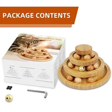 DoogCat Cat Ball Track Toy,Kitty Toys Roller,3-Level Ball Tower with 9 Removable Balls,Interactive Cat Toy, DIY Circle Fun Toy for Kitten Mental Physical Exercise - Medium Size