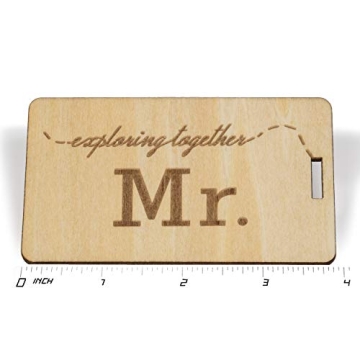 Mr Mrs Wooden Luggage Tags for Couples Travel Gifts