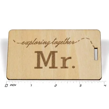 Mr Mrs Wooden Luggage Tags for Couples Travel Gifts