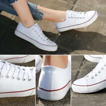 ZGR Women’s Canvas Low Top Sneakers - Classic Comfort
