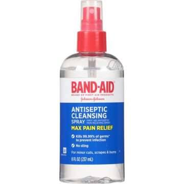 Band-Aid Brand Pain Relieving Antiseptic Cleansing Spray, Pramoxine HCl, 8 fl. Oz