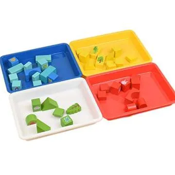 10 Pcs Plastic Art Trays,Multicolor Activity Tray Organizer Serving Tray for Crafts,DIY Projects,Painting,Beads,Organizing Supply