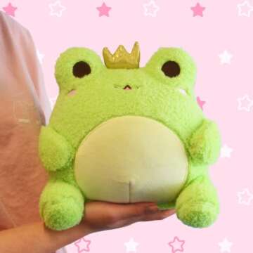 Cuddle Barn PlushGoals - Wawa The Prince Super Soft Cute Kawaii Froggie Collectible Stuffed Animal Plush Toy, 9 inches