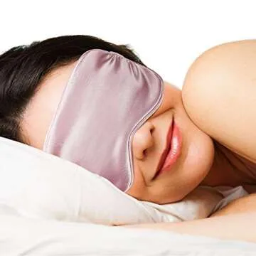 Silk Satin Sleeping Mask Eye Mask Set Include 2 Blindfold Eyeshade Elastic Strap Double Layer Silk Filling Eye Cover 2 Ear Plugs 2 Storage Bags for Women and Men Sleep Travel Nap (Black, Taro Purple)