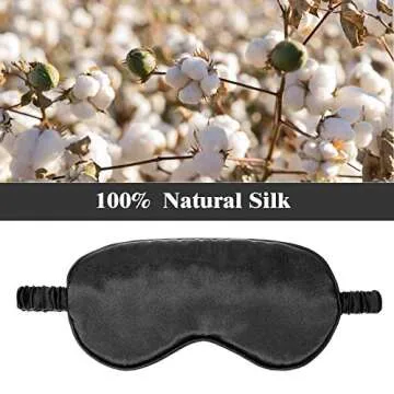 Silk Satin Sleeping Mask Eye Mask Set Include 2 Blindfold Eyeshade Elastic Strap Double Layer Silk Filling Eye Cover 2 Ear Plugs 2 Storage Bags for Women and Men Sleep Travel Nap (Black, Taro Purple)