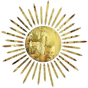 JUJU'S VIBES Cute Preppy Sun Mirror Wall Decor for Teen Girls Bedroom, Dorm Room, Preppy Mirror Deco...