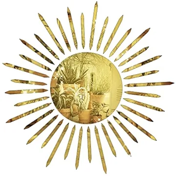 JUJU'S VIBES Cute Preppy Sun Mirror Wall Decor for Teen Girls Bedroom, Dorm Room, Preppy Mirror Deco...