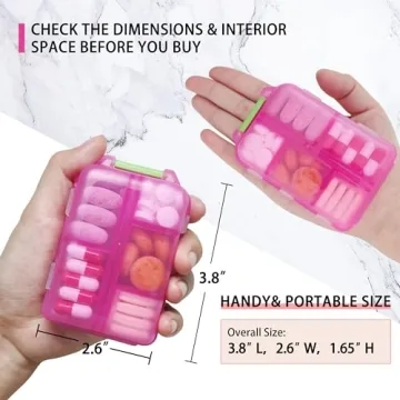 iouwei Travel Pill Organizer with Medicine Labels - Compact & Durable