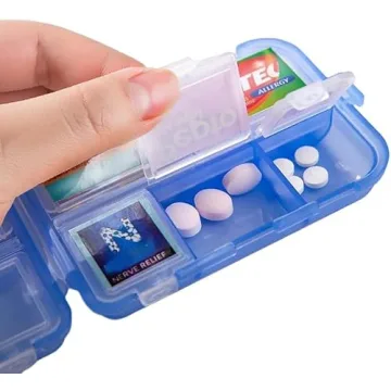 iouwei Travel Pill Organizer with Medicine Labels - Compact & Durable