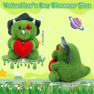 JIZWPOOM Valentines Day Plushies - Valentines Dinosaur Plush, Valentines Stuffed Anima Dinosaur Toy,...