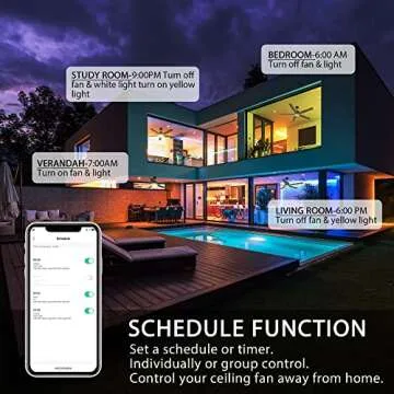 CEME Smart Ceiling Fan with Lights, Indoor & Outdoor Ceiling Fan with Remote, 10 Speeds Smart Ceiling Fan Works with Alexa, Siri & Google, 52 Inch Modern Ceiling Fan with DC Motor, Black Ceiling Fan