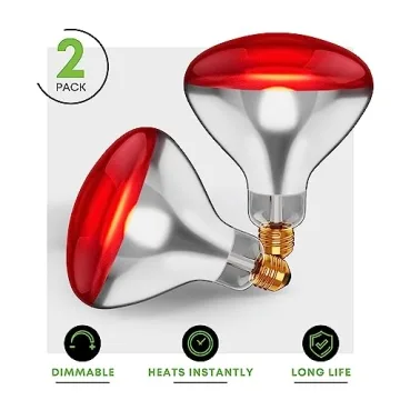 250W R40 Infrared Heat Lamp Bulbs 2-Pack