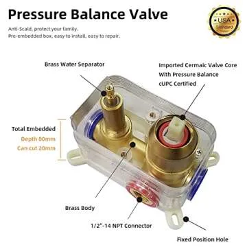 Luxury Gold Rain Shower Head System - TRUSTMI 12 Inch Combo Set