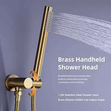 Luxury Gold Rain Shower Head System - TRUSTMI 12 Inch Combo Set