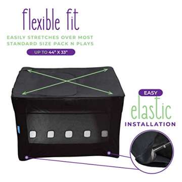 Milliard Darkening Tent for Pack N Play, Breathable Baby Netting Shade/Canopy with Safety Vents (Tent Only, Does Not Include Pack N Play) Exclusive Safe Attachment System