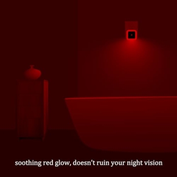 Elsent Real Red LED Night Lights - 4 Pack with Sensor
