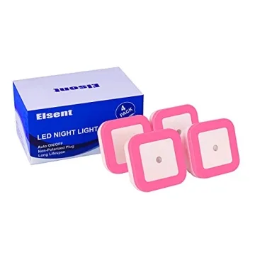 Elsent Real Red LED Night Lights - 4 Pack with Sensor