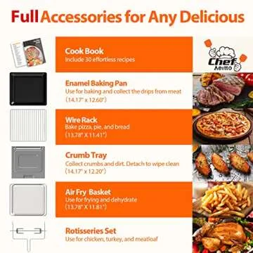 Aeitto 32-Quart PRO Air Fryer Oven with Rotisserie, Dehydrator
