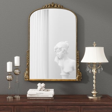 SHYFOY Antique Gold Baroque Wall Mirror for Elegant Spaces