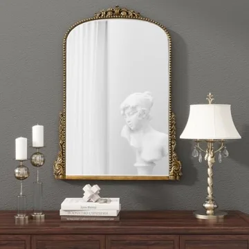 SHYFOY Antique Gold Baroque Wall Mirror for Elegant Spaces