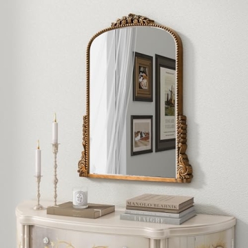 SHYFOY Antique Gold Baroque Wall Mirror for Elegant Spaces