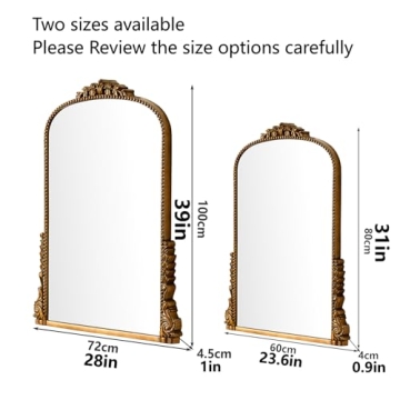 SHYFOY Antique Gold Baroque Wall Mirror for Elegant Spaces