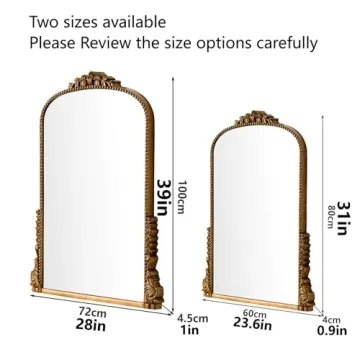 SHYFOY Antique Gold Baroque Wall Mirror for Elegant Spaces