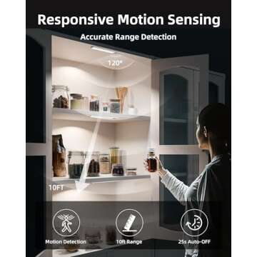 EZVALO Under Cabinet Lighting - Motion Activated, Dimmable, Wireless LED