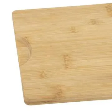 Sabatier Reversible Bamboo Charcuterie Board with Recessed Handles, Decorative Kitchen Cutting Board for Entertaining and Meal Prep, Cheese Board with Serving Guide (11" x14")