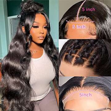5x5 HD Lace Closure Wigs Human Hair Body Wave Closure Wigs Human Hair Pre Plucked 180% Density Transparent Lace Closure Wig Glueless Body Wave Closure Wig with Baby Hair(26inch 5x5 body wave)