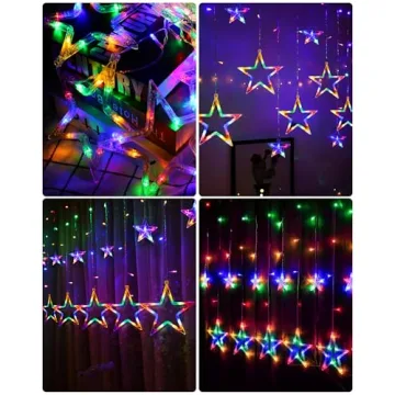 Multicolor Star Curtain Lights with Remote Control