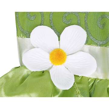 COTRIO Green Fairy Tale Fancy Dresses Girls Frog Princess Tiana Dress Toddler Kids Birthday Party Halloween Costume Outfits with Accessories Role Play Clothes Size 6 (5-6 Years, Green)