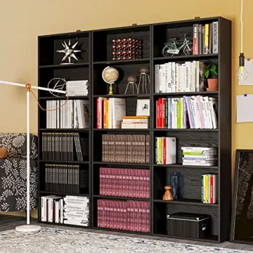 IRONCK 6-Tier Tall Bookcase Durable Stylish Storage
