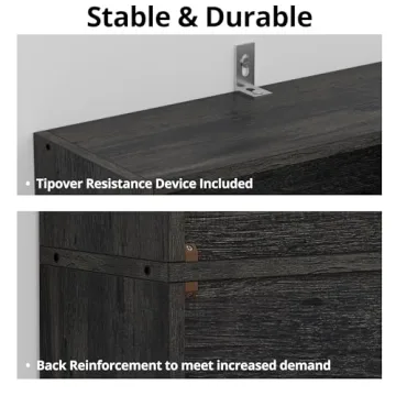 IRONCK 6-Tier Tall Bookcase Durable Stylish Storage